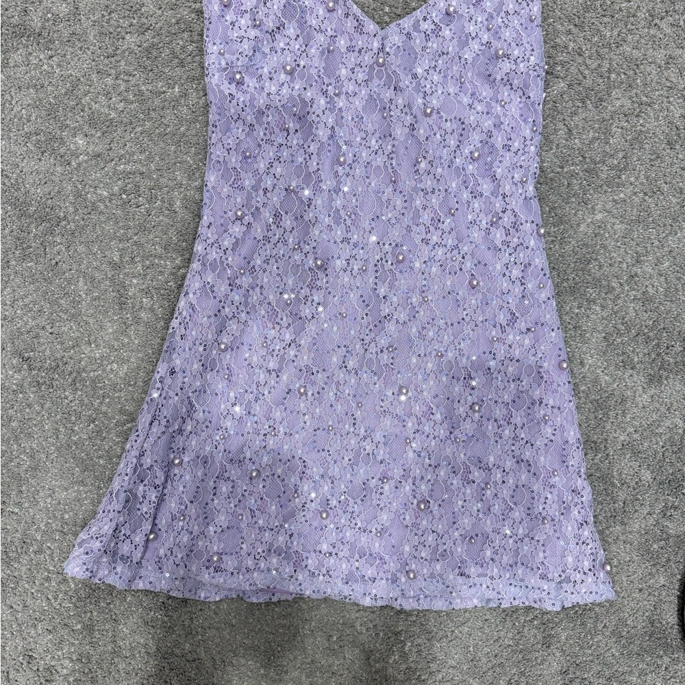 Windsor Lavender Lace Mini Dress
